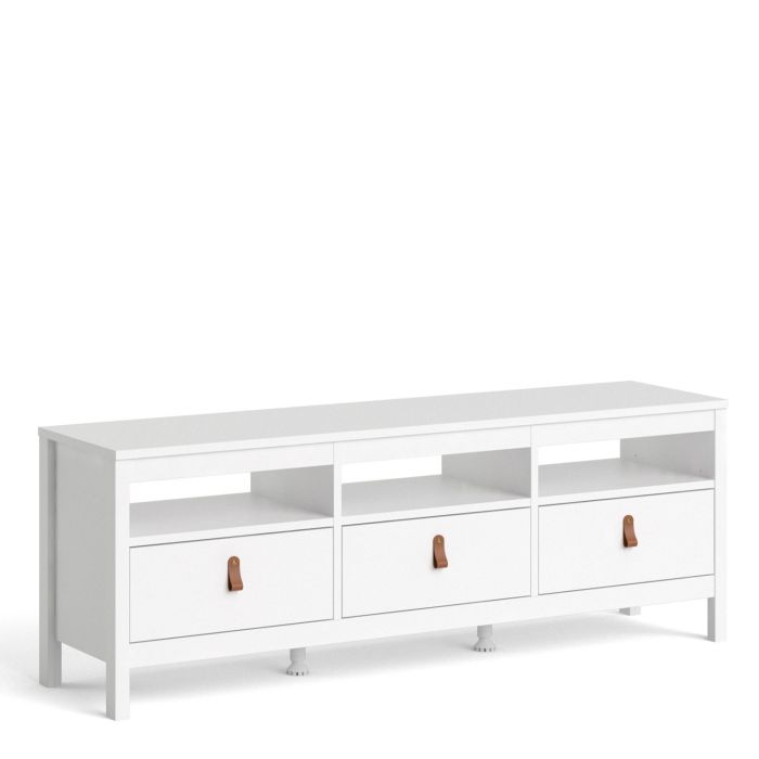 Barcelona Tv-unit 3 drawers in White - White