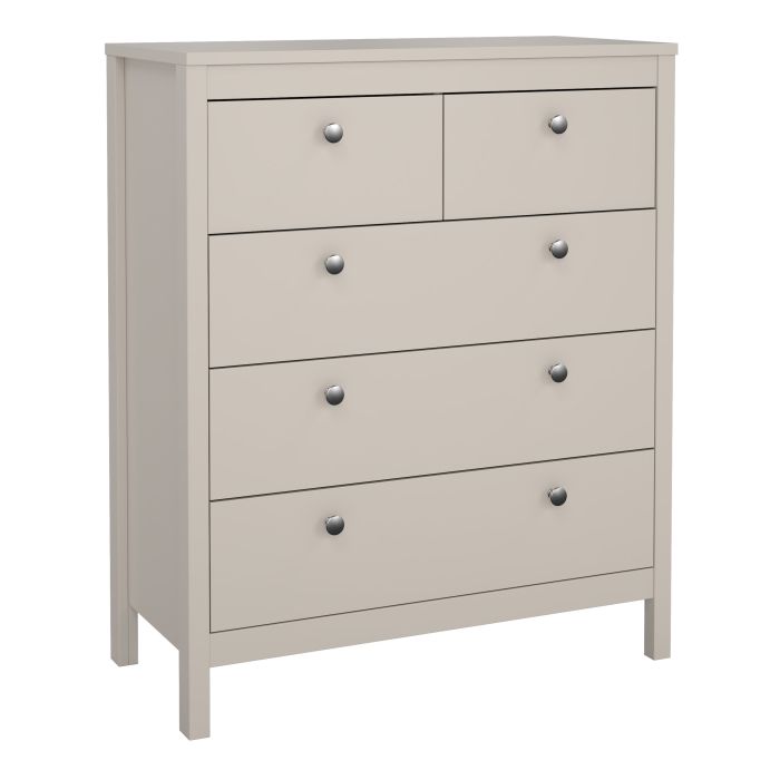 MEMPHIS Beige Chest of Drawers - Medium-sized, 5 Drawers