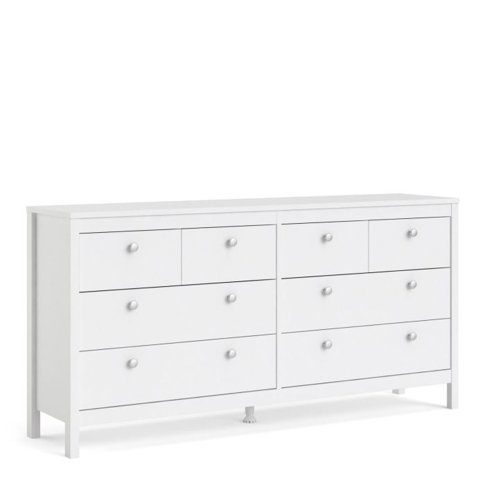 Madrid Double dresser 4+4 Drawers in White