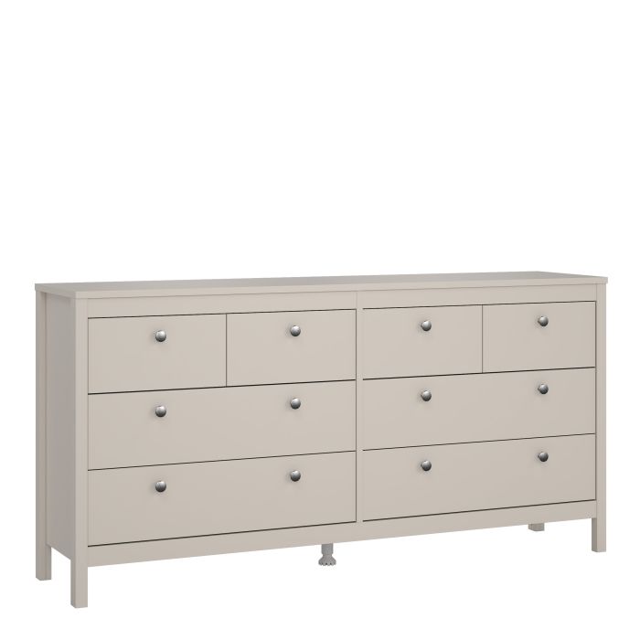 MEMPHIS Beige Chest of Drawers - Extra Large-sized, 8 Drawers, Double