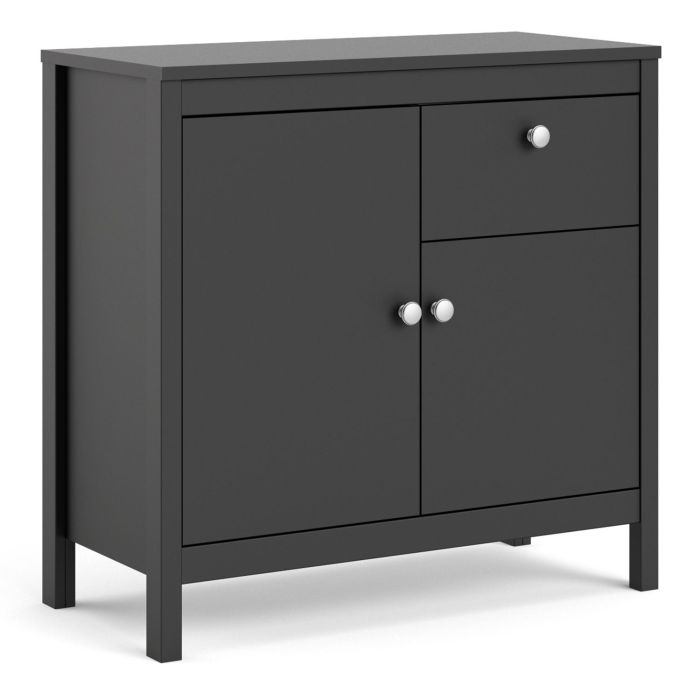 Madrid Sideboard 2 doors + 1 drawer in Matt Black - Matt Black