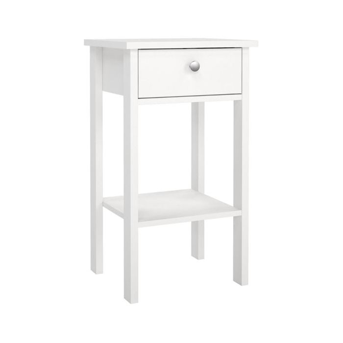 Bedside Table - ADELAIDE Nightstand White 40cm