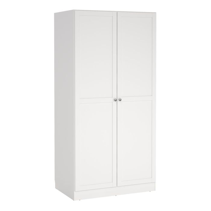 Wardrobe - MANFRED 2 Doors Wardrobe White 99cm