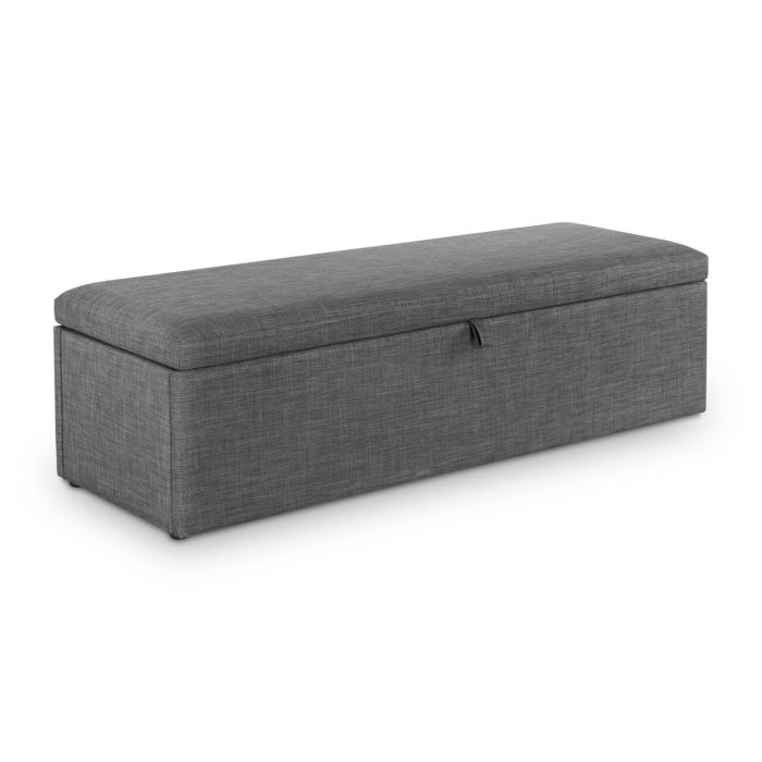 Sorrento Slate Grey Linen Blanket Storage Box