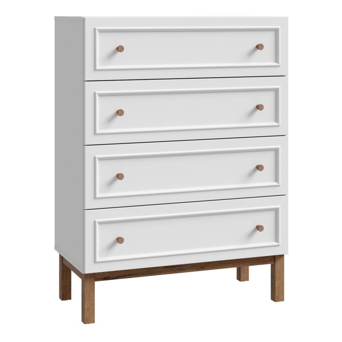 WOFUS Grey Chest of Drawers - Medium-sized, 4 Drawers