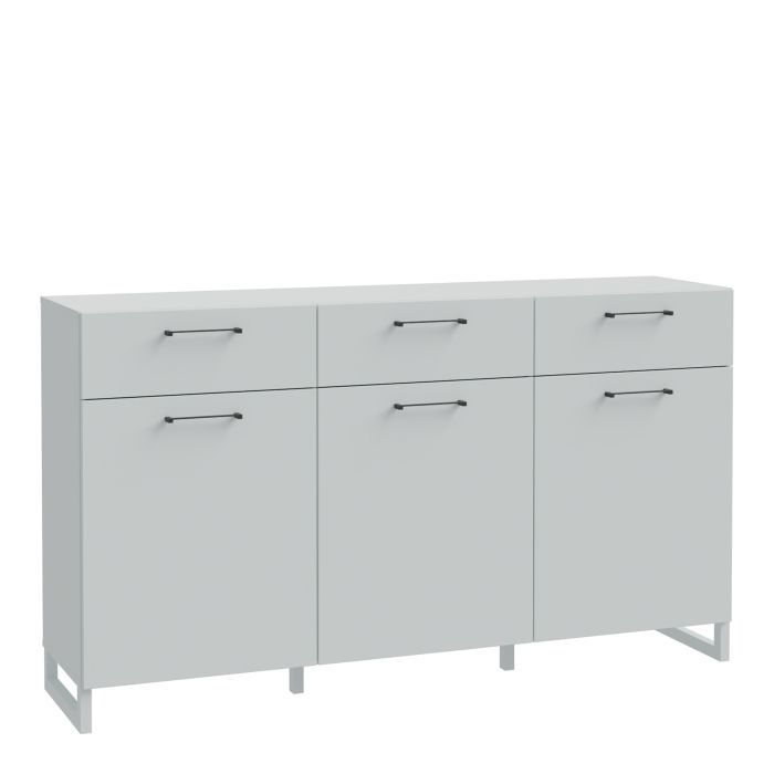 SULI 3 Door Extra Large-sized Sideboard with 3 Drawers - Grey