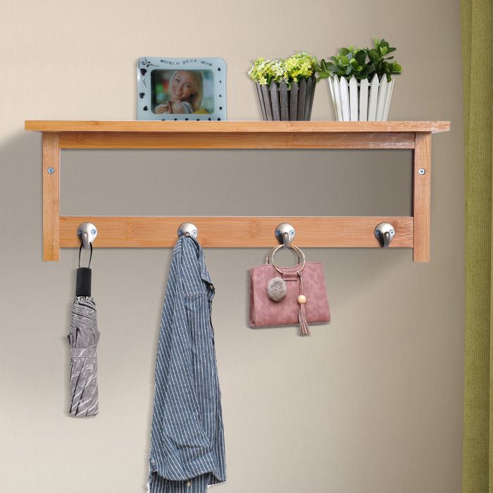 Wall Mounted Bamboo Coat Hanger