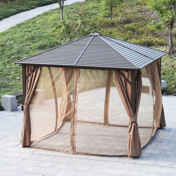 Square Steel Hardtop Gazebo Pavilion