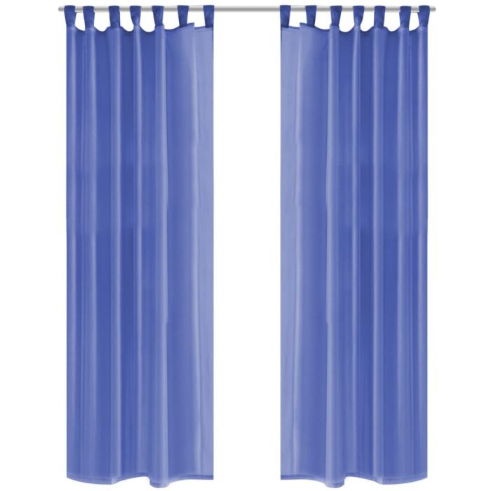 Voile Curtains 2 pcs 140x225 cm Royal Blue