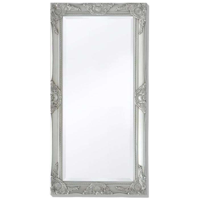 Wall Mirror Baroque Style 100x50 cm Silver
