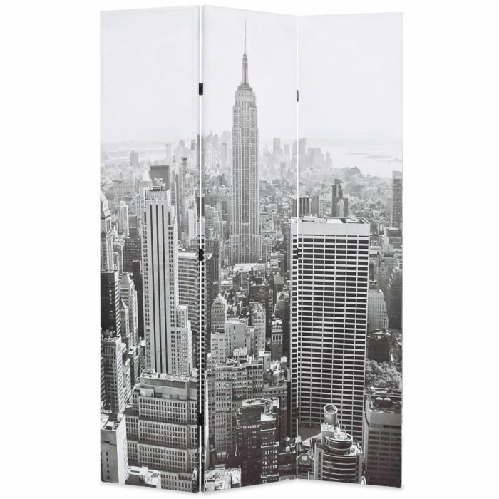 Folding Room Divider 120x170 cm New York by Day Black and White