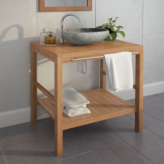 Bathroom Vanity Cabinet Solid Teak 74x45x75 cm