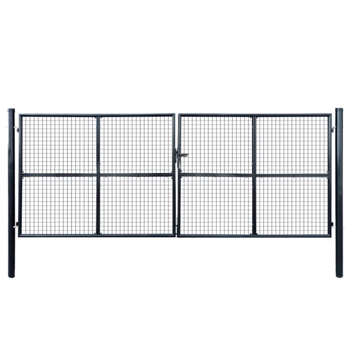 Mesh Garden Gate Galvanised Steel 400x150cm Grey