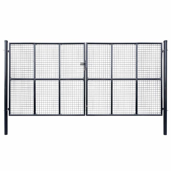 Mesh Garden Gate Galvanised Steel 400x175cm Grey