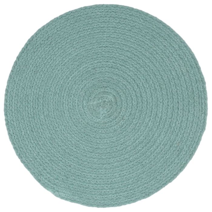 Placemats 4 pcs Plain Green 38 cm Round Cotton