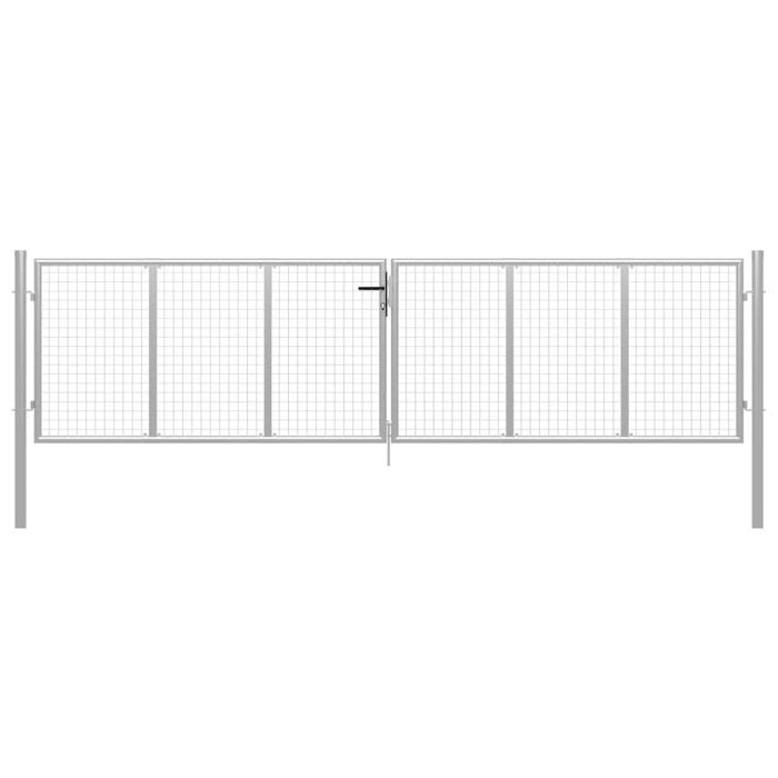 Garden Gate Galvanised Steel 415x150 cm Silver