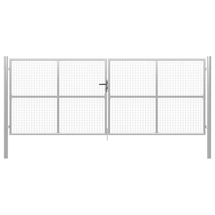 Garden Gate Galvanised Steel 415x200 cm Silver