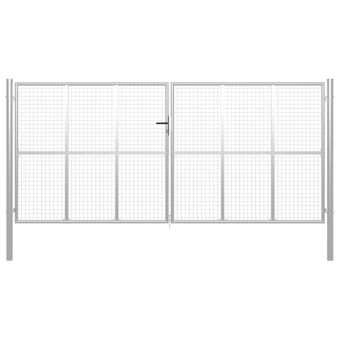 Garden Gate Galvanised Steel 415x250 cm Silver
