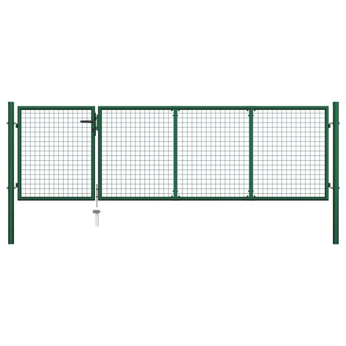 Garden Gate Steel 350x100 cm Green