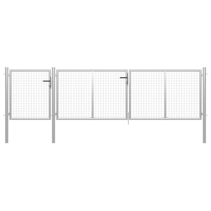 Garden Gate Steel 400x100 cm Silver