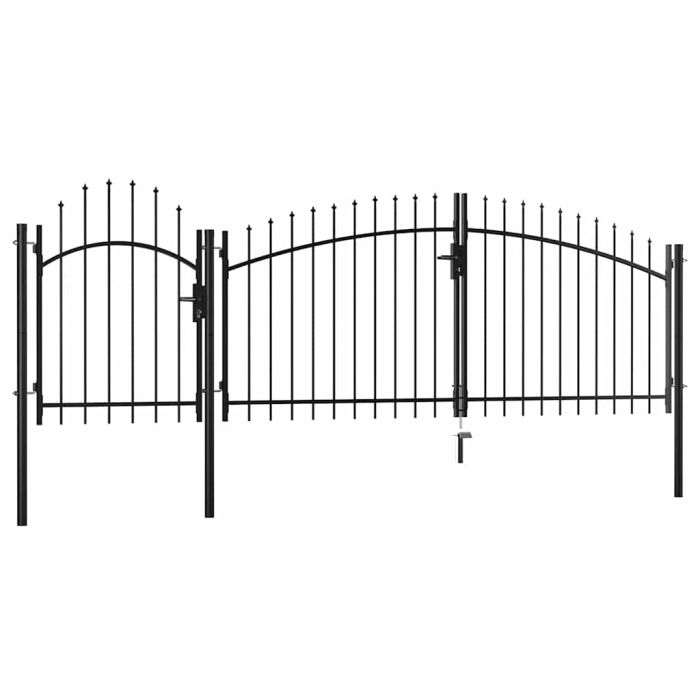 Garden Gate Steel 1.75x4 m Black