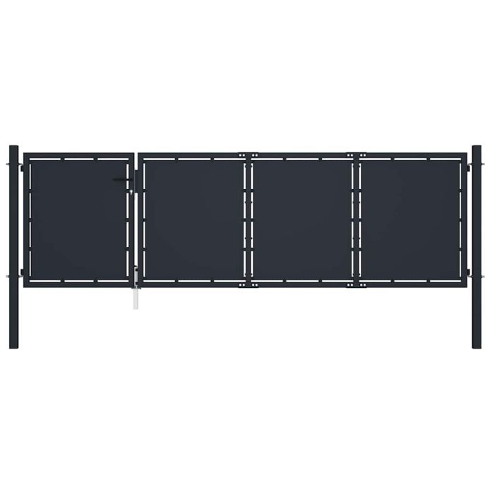 Garden Gate Steel 350x100 cm Anthracite