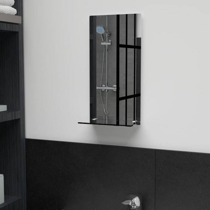 Wall Mirror with Shelf 20x40 cm Tempered Glass