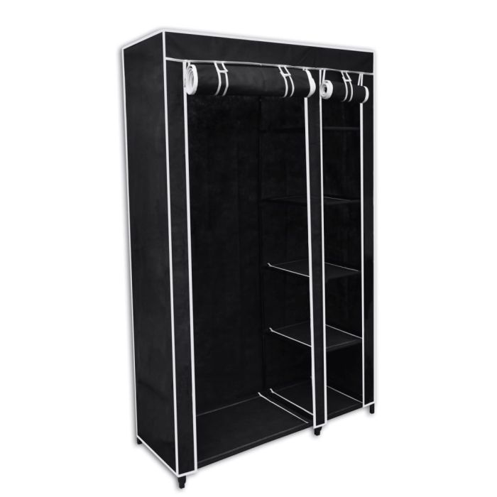 Folding Wardrobe Black 110x45x175cm
