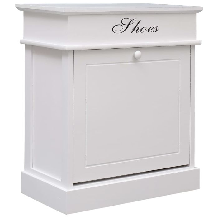 Shoe Cabinet White 50x28x58 cm Paulownia Wood
