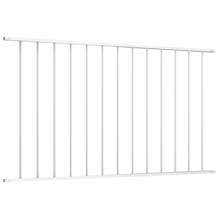 Fence Panel Powder-coated Steel 1.7x1 m White