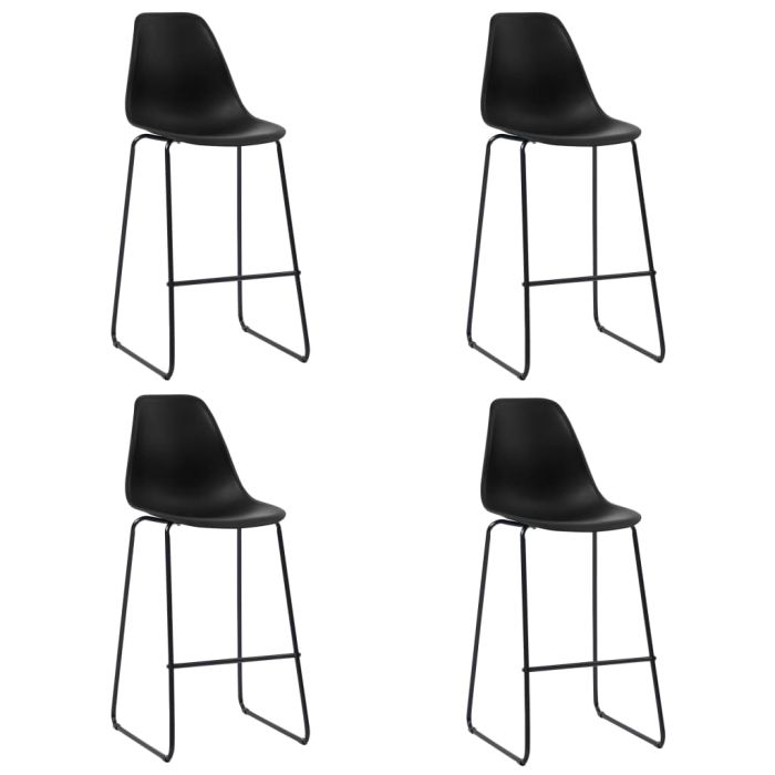 Bar Chairs 4 Pieces Black Plastic