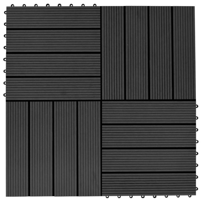 22 Pcs Decking Tiles 30x30cm 2 sqm WPC Brown