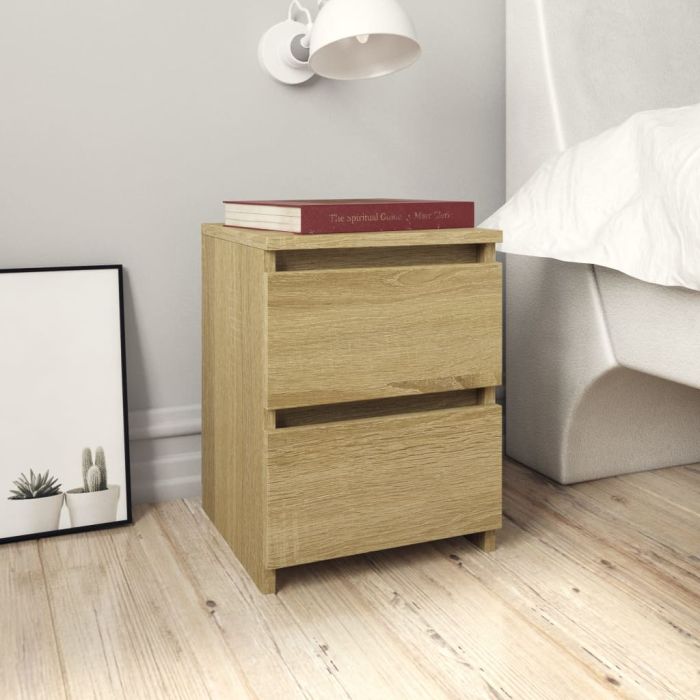 Bedside Cabinets 2 pcs Sonoma Oak 30x30x40cm Engineered Wood