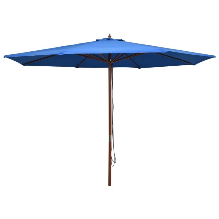 Outdoor Parasol with Wooden Pole 350 cm Blue