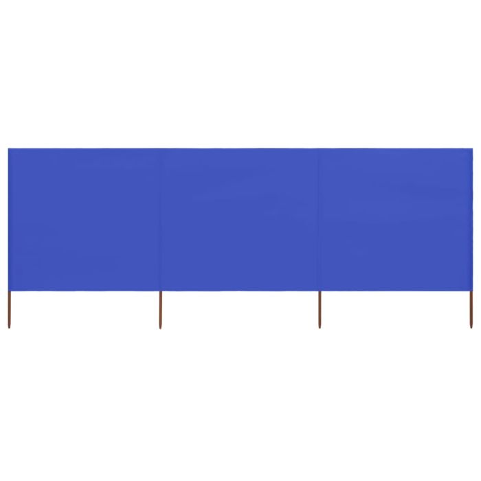 3-panel Wind Screen Fabric 400x80 cm Azure Blue