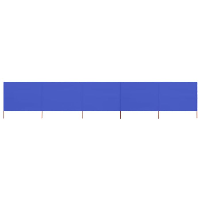 5-panel Wind Screen Fabric 600x120 cm Azure Blue