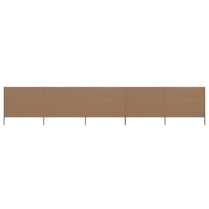 5-panel Wind Screen Fabric 600x160 cm Taupe
