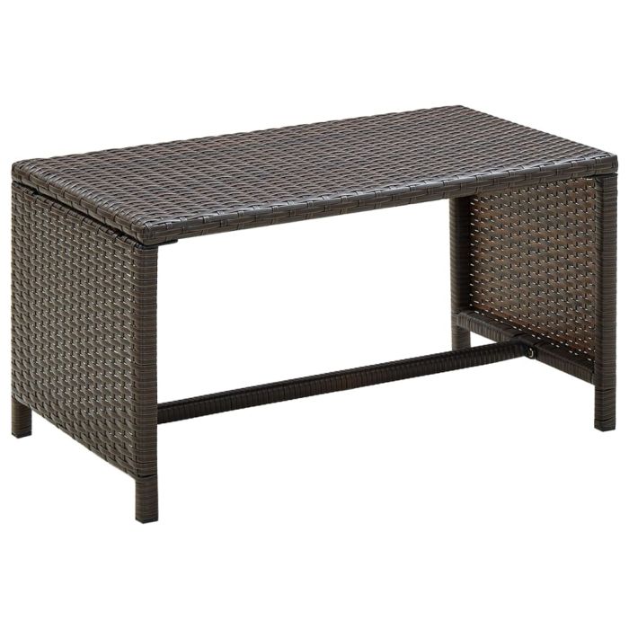 Coffee Table Brown 70x40x38 cm Poly Rattan
