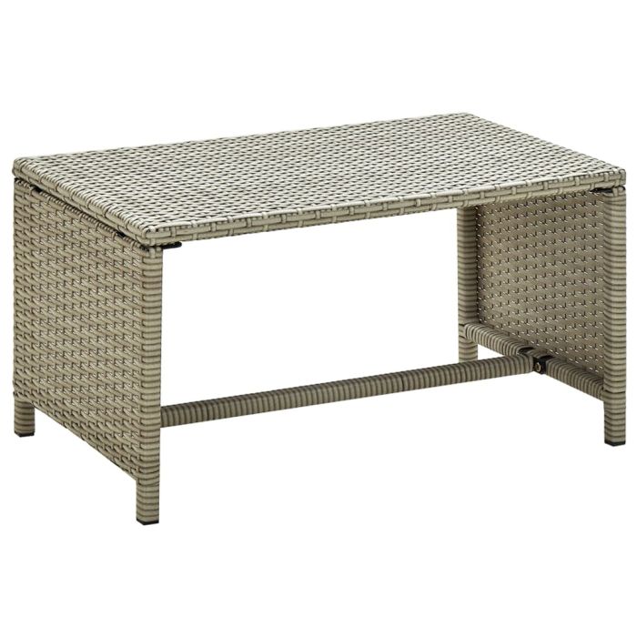 Coffee Table Beige 70x40x38 cm Poly Rattan