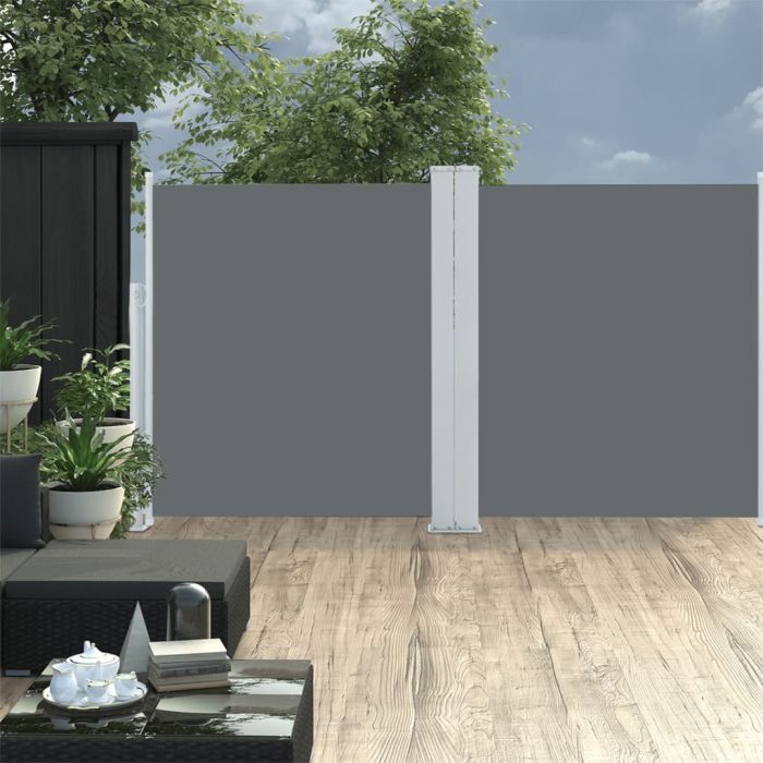 Retractable Side Awning Anthracite 140x600 cm