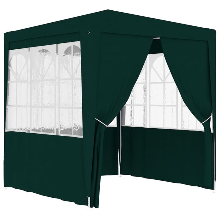 Professional Party Tent with Side Walls 2.5x2.5 m Green 90 g/m2