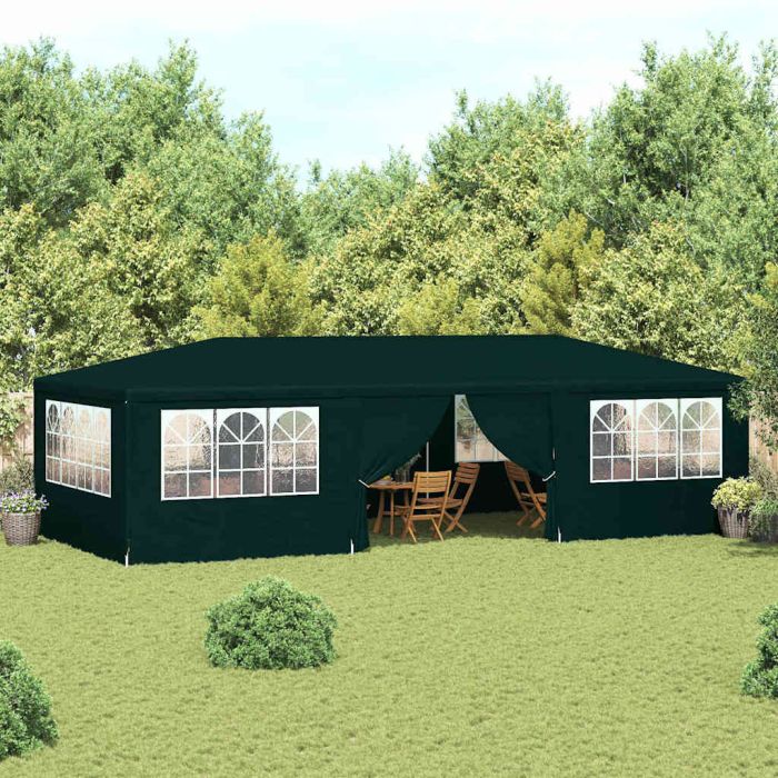 AREHAL Professional Party Tent with Side Walls 4x9 m 90 g/m? - Green