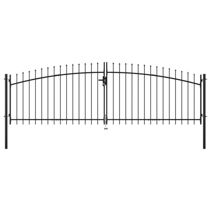 Double Door Fence Gate with Spear Top 400x175 cm