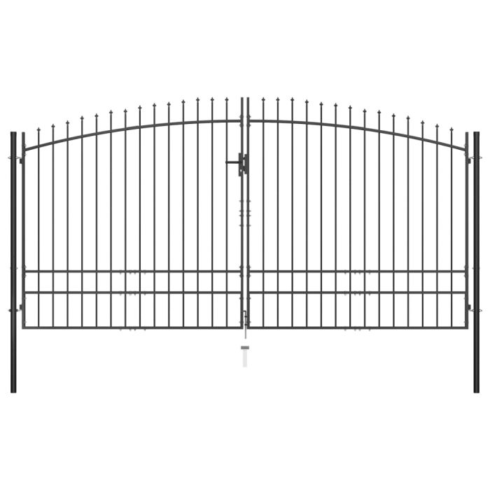 Double Door Fence Gate with Spear Top 400x248 cm