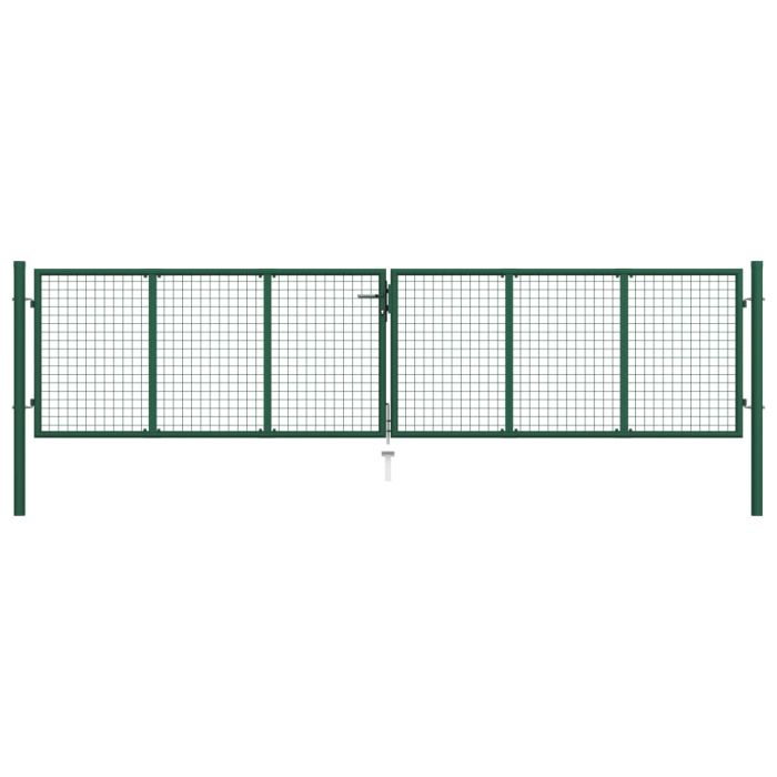 Mesh Garden Gate Steel 400x100 cm Green