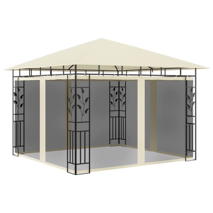 Gazebo with Mosquito Net 3x3x2.73 m Cream 180 g/m2