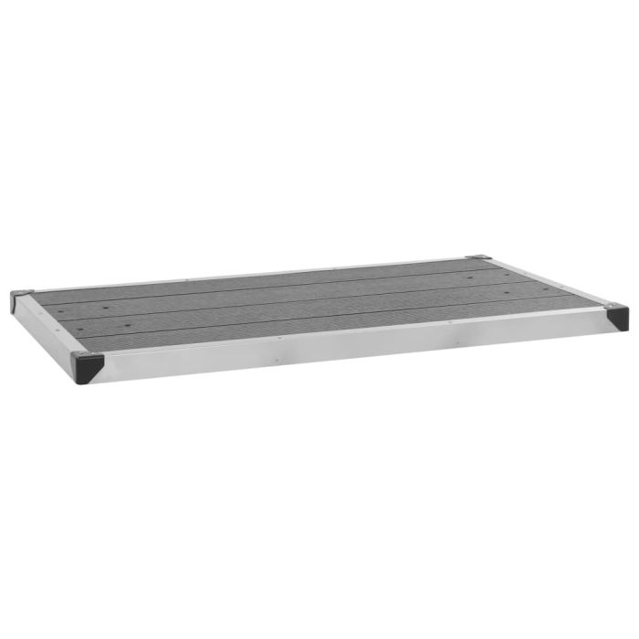 Grey WPC Outdoor Shower Tray - Stainless Steel