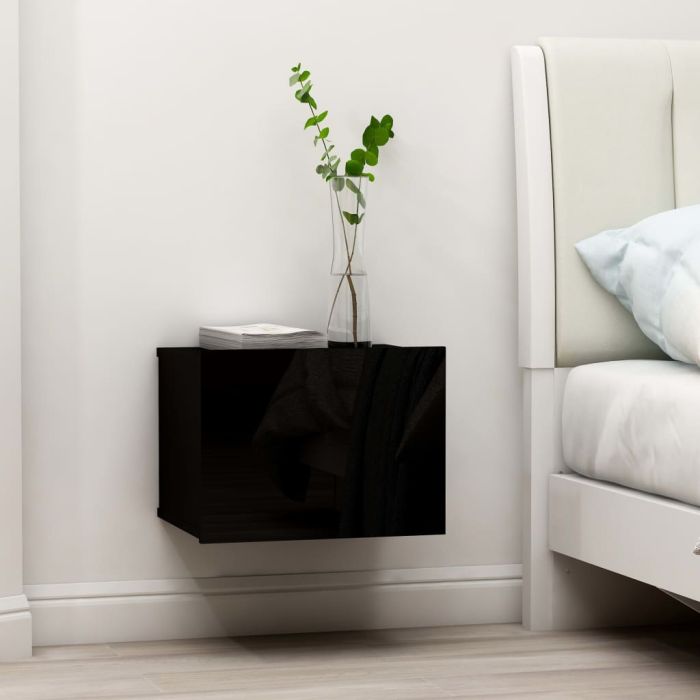Bedside Cabinet Black 40x30x30cm Engineered Wood - Vex