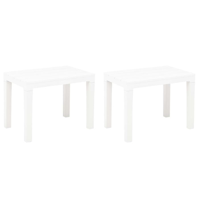 Garden Benches 2 pcs White Plastic