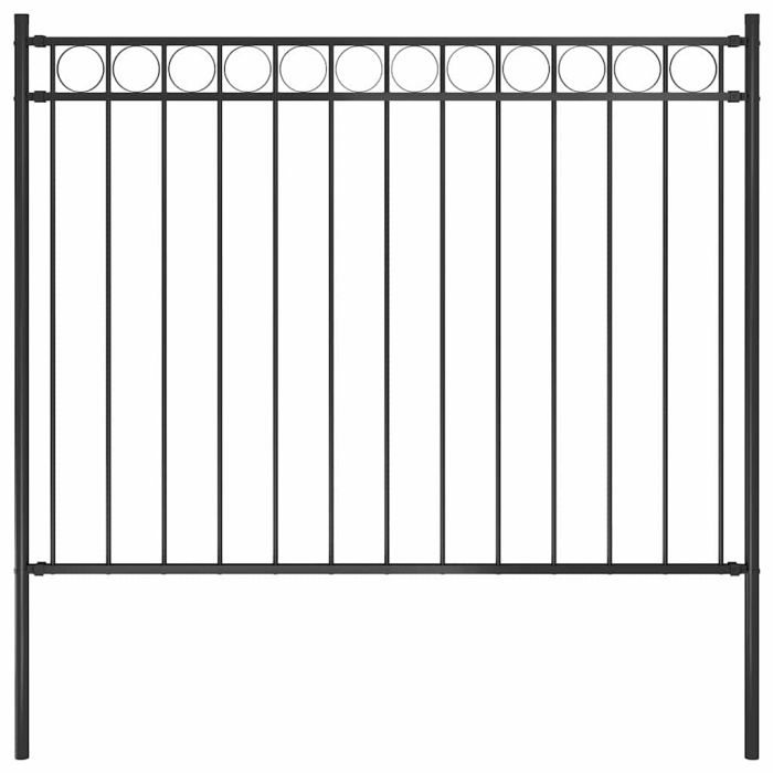 Garden Fence Steel 1.7x1.2 m Black